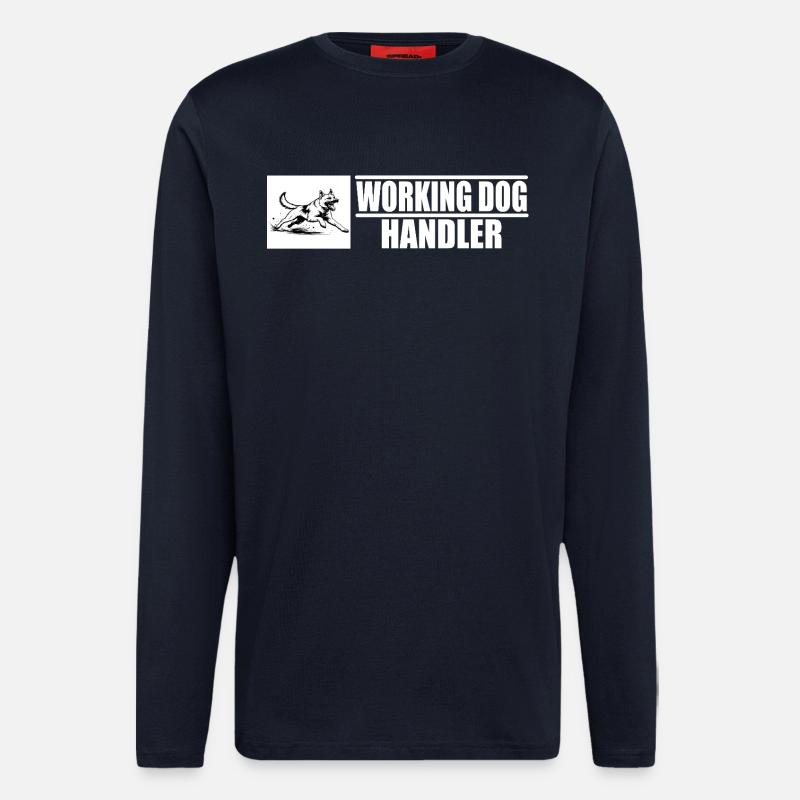 Working Dog Handler Motiv  - Langarmshirt - made by SPREAD  - DARK NAVY