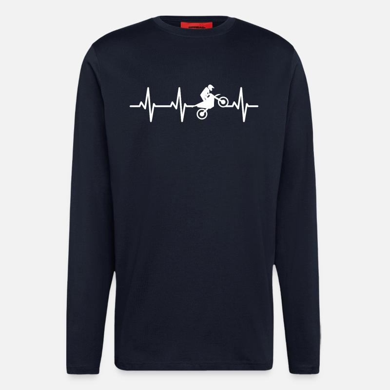 Kardiogramm Motocross - Langarmshirt - made by SPREAD  - DARK NAVY