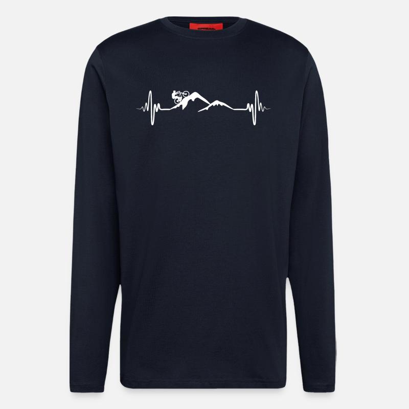 Mountain bikers heart palpitations - Longsleeve - made by SPREAD - DARK NAVY