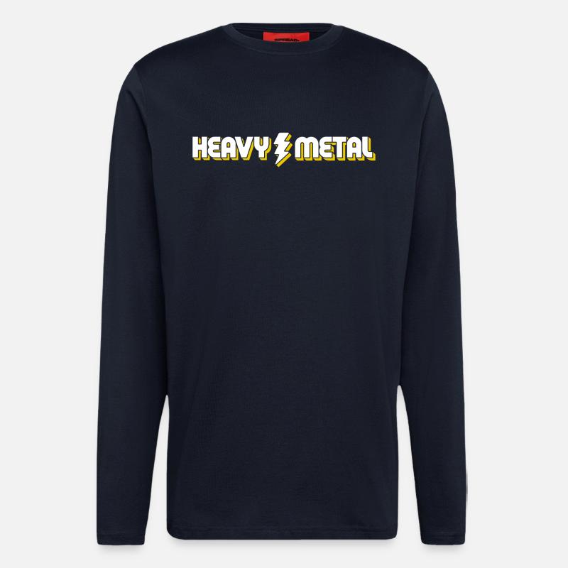 Heavy Metal Lightning Bolt Text-Logo - Langarmshirt - made by SPREAD  - DARK NAVY