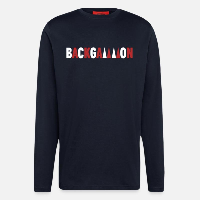 backgammon - Manches longues bio décontracté fabriqué en UE - DARK NAVY