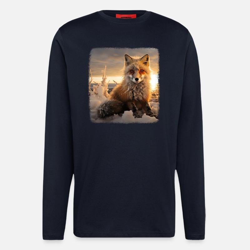 Füchse realistic Fuchs - Langarmshirt - made by SPREAD  - DARK NAVY
