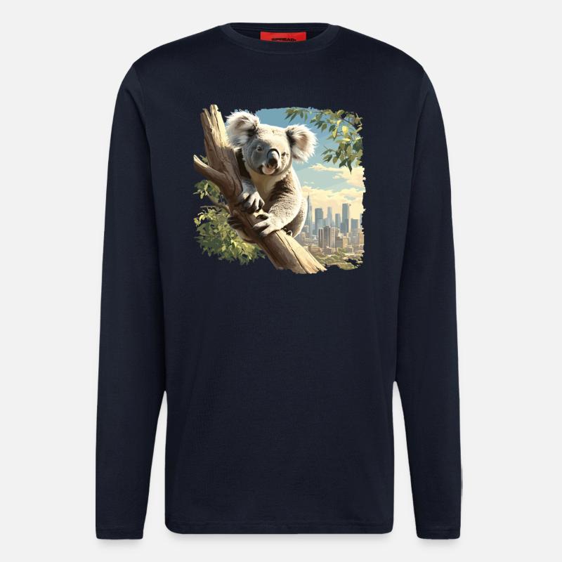 Koalas Koala - Manches longues bio décontracté fabriqué en UE - DARK NAVY