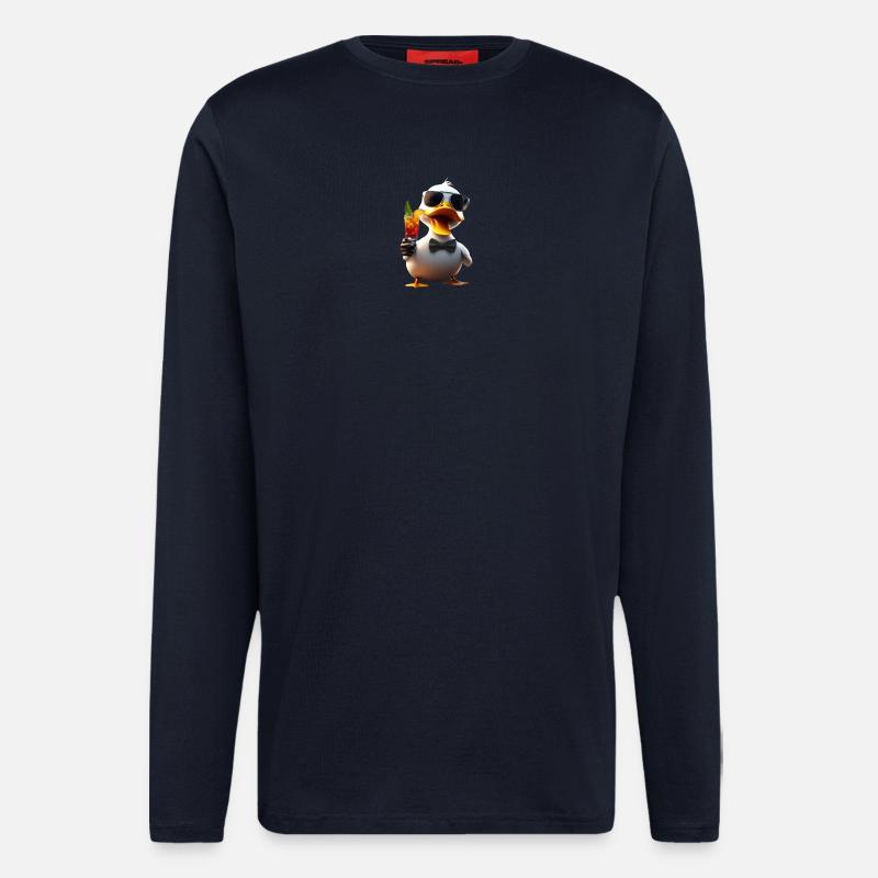 Cocktail Canard - Manches longues bio décontracté fabriqué en UE - DARK NAVY