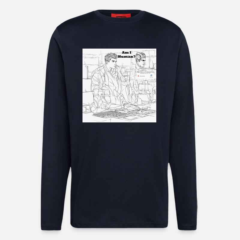 Mensch oder Roboter - Langarmshirt - made by SPREAD  - DARK NAVY