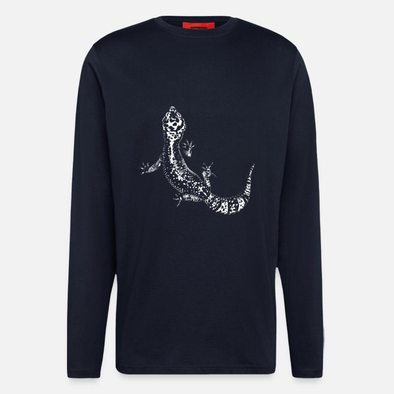 Gecko / Leopard gecko - Longsleeve - made by SPREAD  - DARK NAVY
