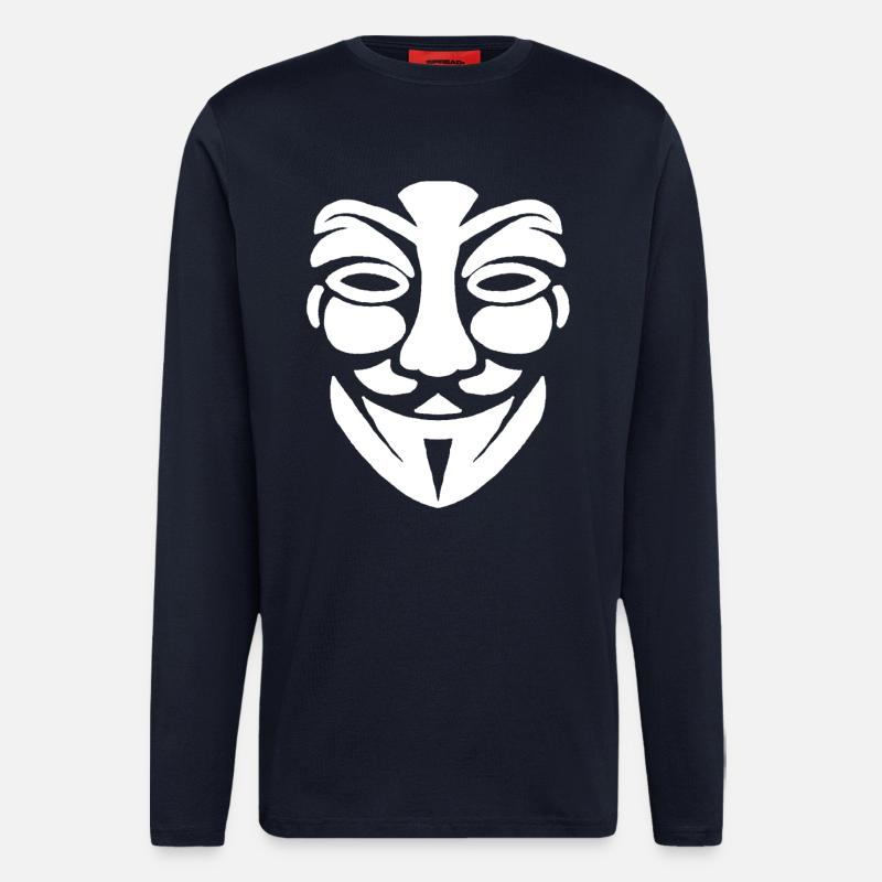 Anonymes Gesicht - Langarmshirt - made by SPREAD  - DARK NAVY