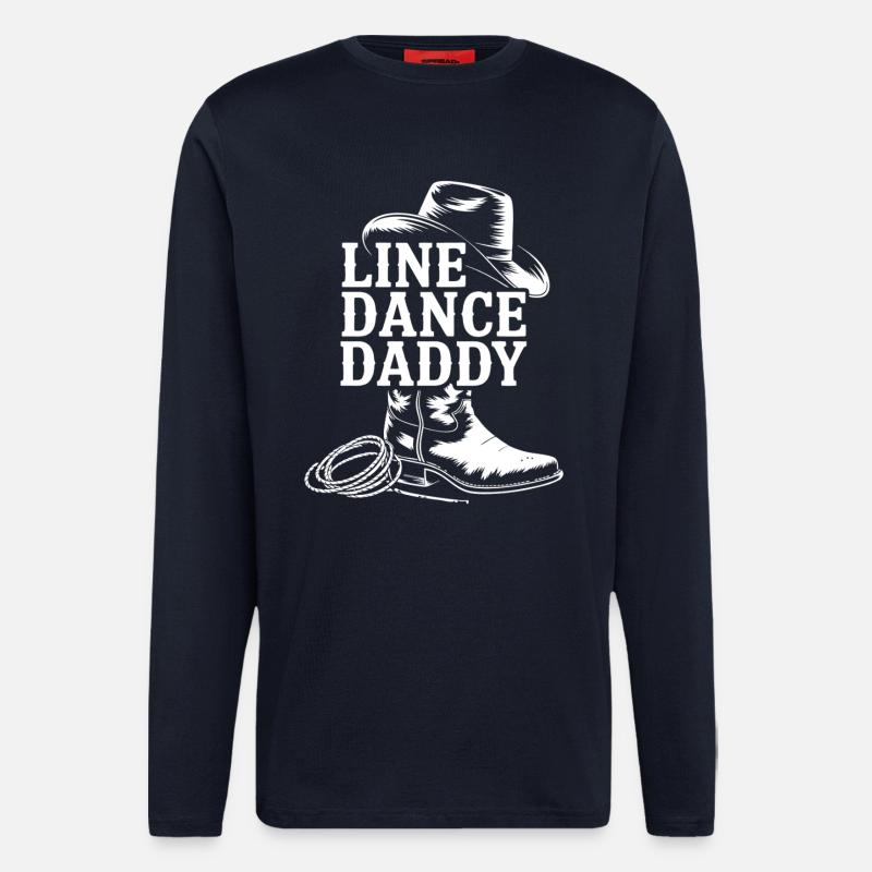 Cowboy Line Dance Daddy Motiv - Langarmshirt - made by SPREAD - DARK NAVY