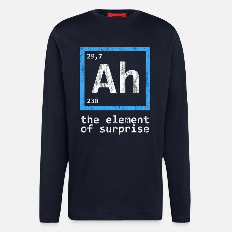 Ah: Element des Überraschungsperiodensystems - Langarmshirt - made by SPREAD  - DARK NAVY