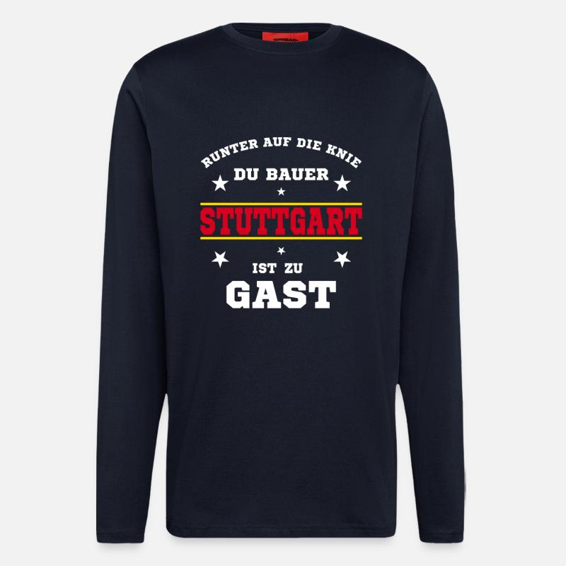 Stuttgart Fussball Fan Stadion - Langarmshirt - made by SPREAD  - DARK NAVY