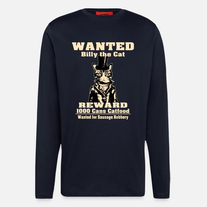 Billy The Cat | Katzenfreunde Geschenk - Langarmshirt - made by SPREAD  - DARK NAVY