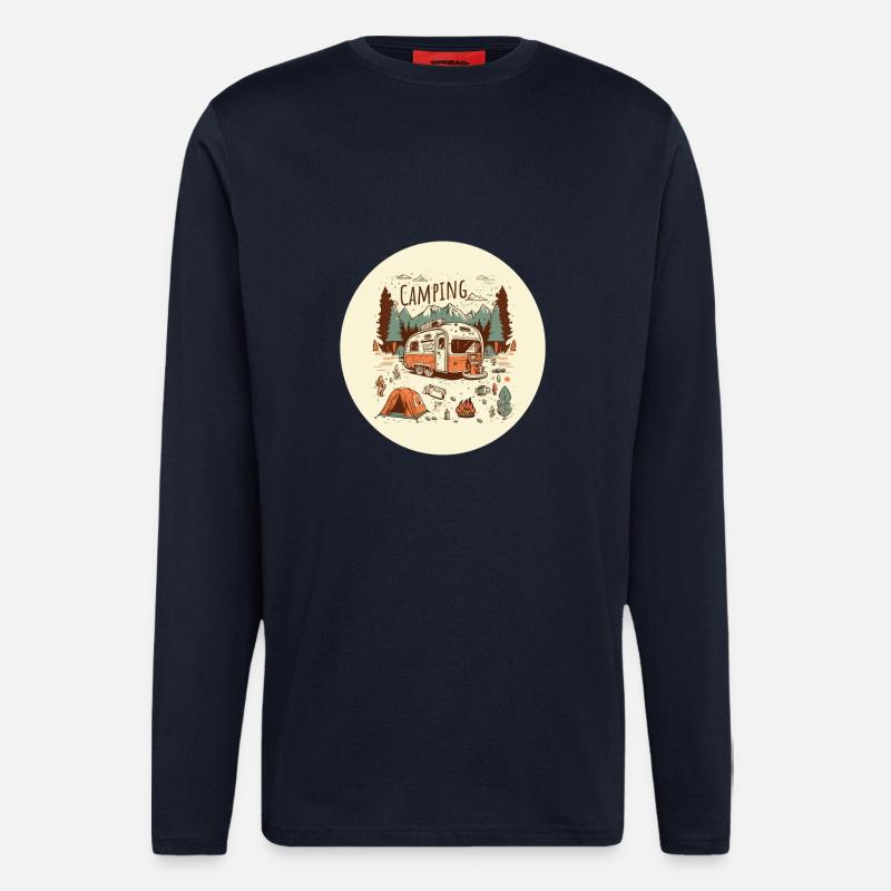 Campingabenteuer mit Wohnmobil - Langarmshirt - made by SPREAD  - DARK NAVY