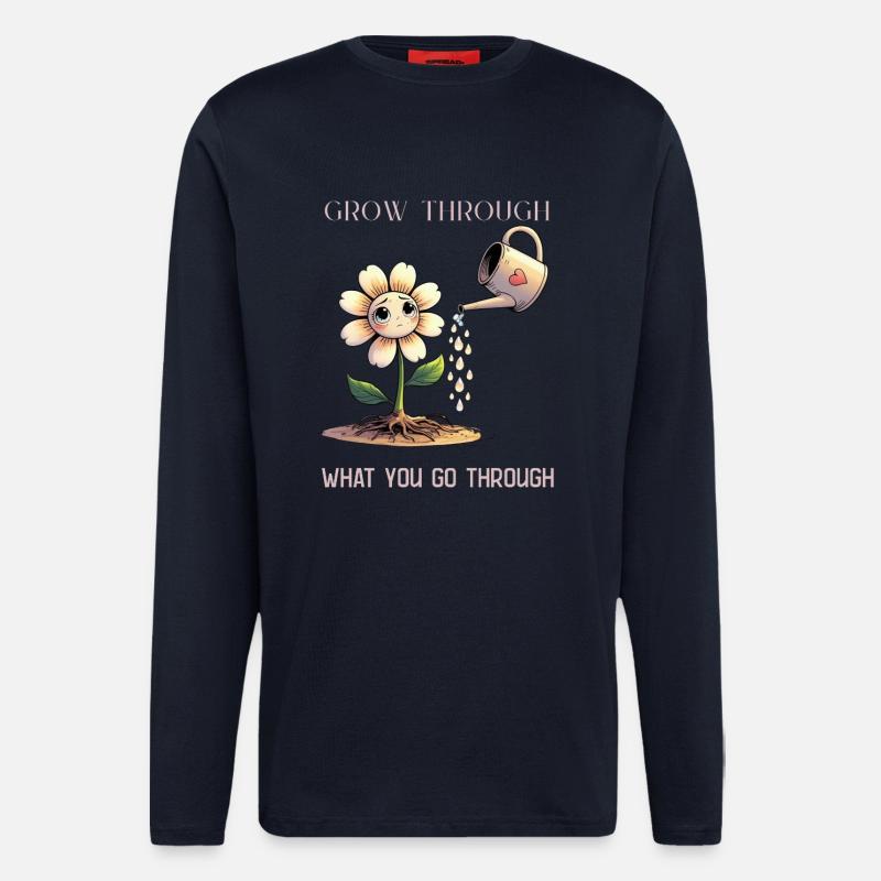 Selbstliebe wächst mit jeder Träne - Langarmshirt - made by SPREAD  - DARK NAVY