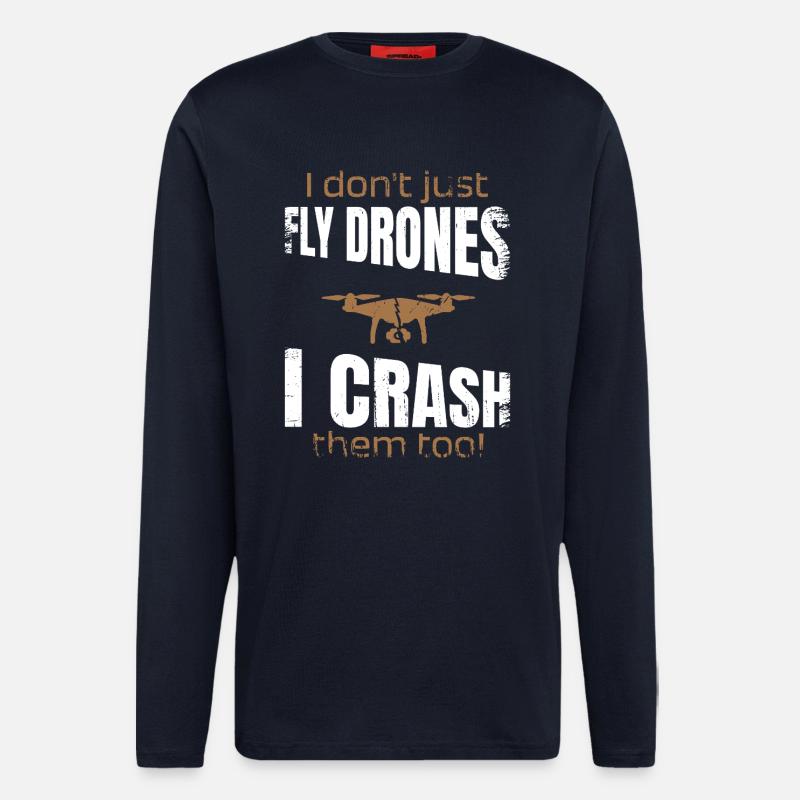 Pilote de drone volant drones Fpv - Manches longues bio décontracté fabriqué en UE - DARK NAVY