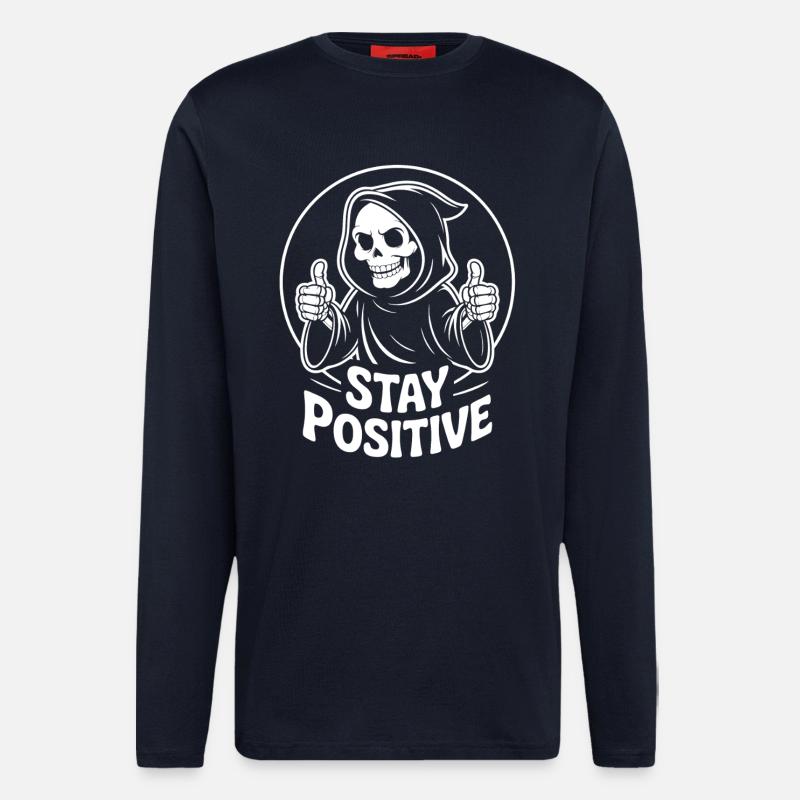Sensenmann bleibt positiv - Langarmshirt - made by SPREAD  - DARK NAVY