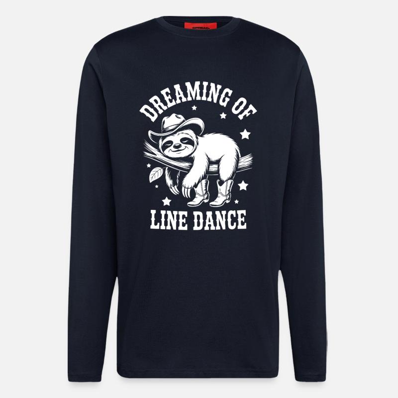 Faultier LineDance Cowboy - Langarmshirt - made by SPREAD  - DARK NAVY