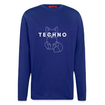 Techno Fuchs im Bassrausch – Festival Rave Look - Longsleeve - made by SPREAD  - DARK NAVY - Front