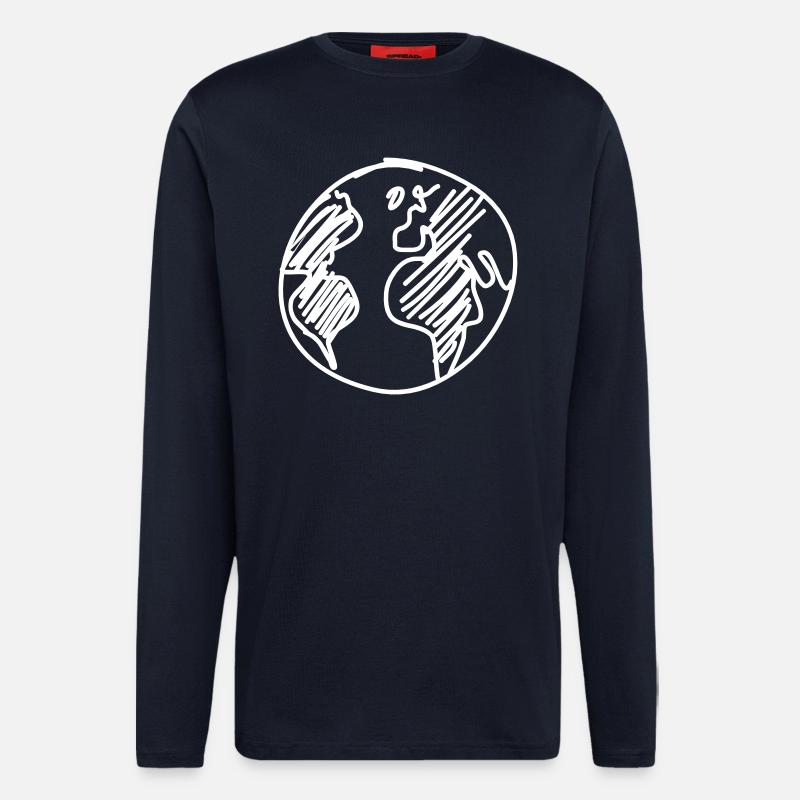 globe - Manches longues bio décontracté fabriqué en UE - DARK NAVY