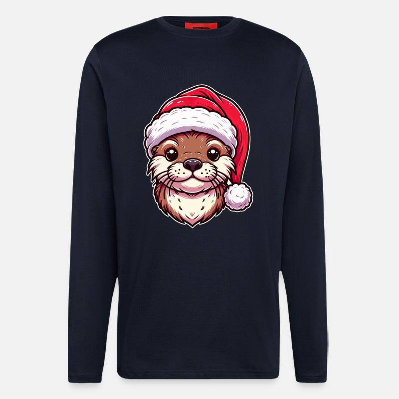 Christmas Otter Magic - Festive Design - Longsleeve - made by SPREAD  - DARK NAVY