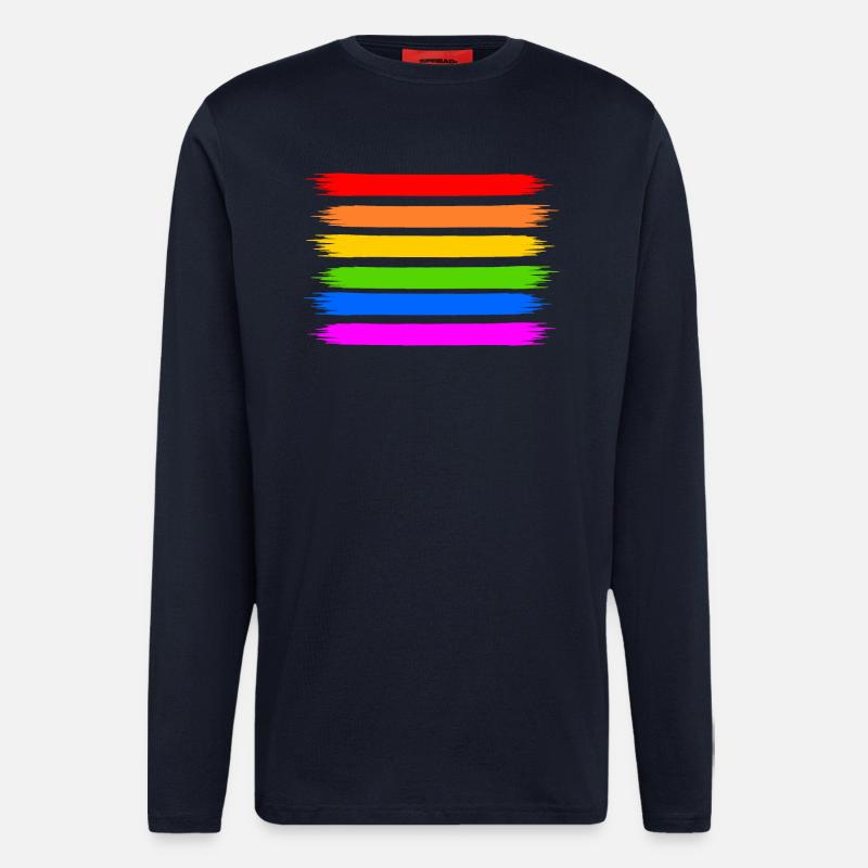 Regenbogen Regenbogenfahne - Langarmshirt - made by SPREAD  - DARK NAVY