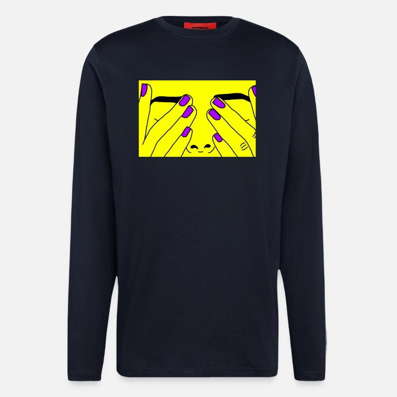 Face yellow - Langarmshirt - made by SPREAD  - DARK NAVY
