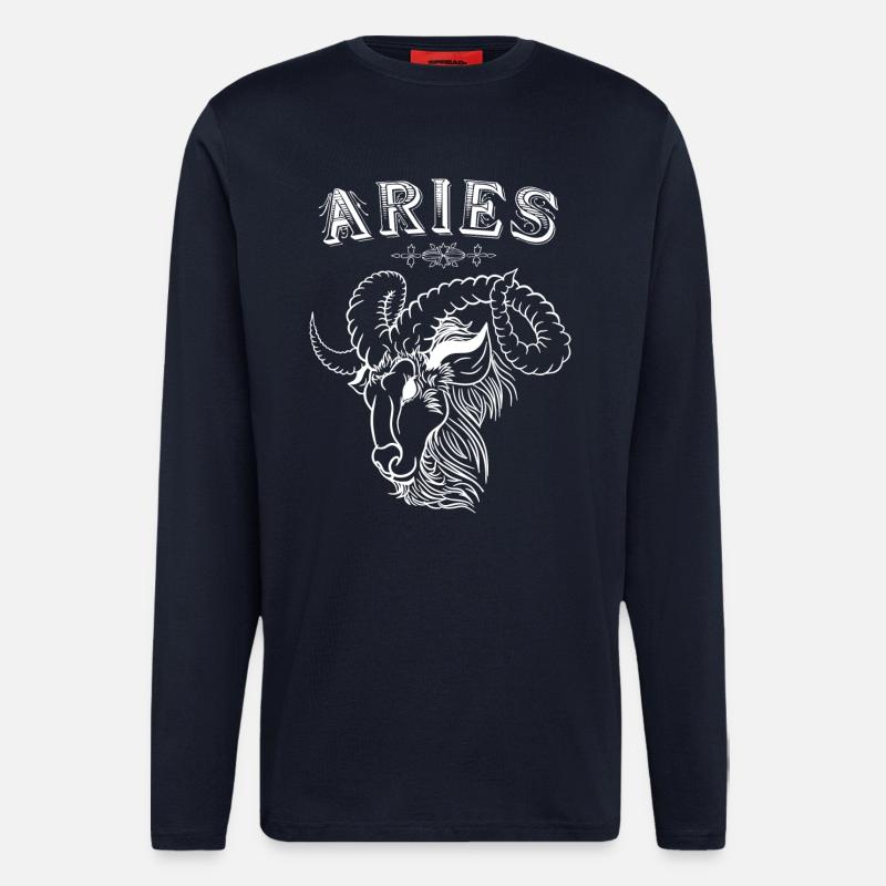 Aries Sternzeichen Widder - Langarmshirt - made by SPREAD  - DARK NAVY