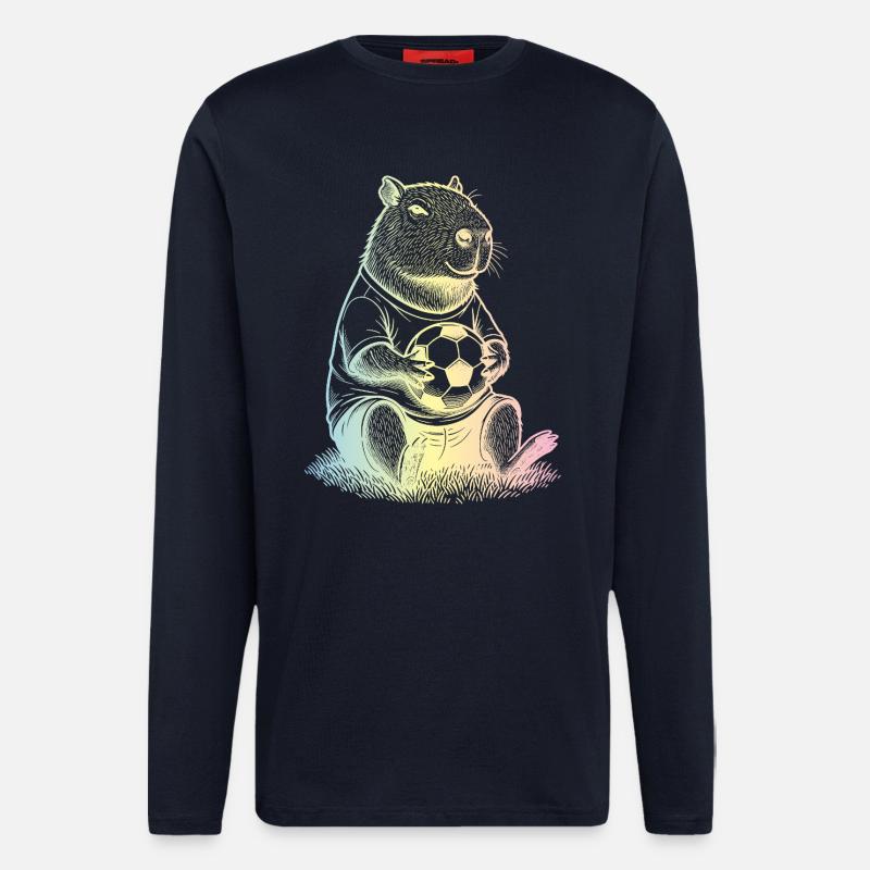 Fußball Capybara - Langarmshirt - made by SPREAD  - DARK NAVY
