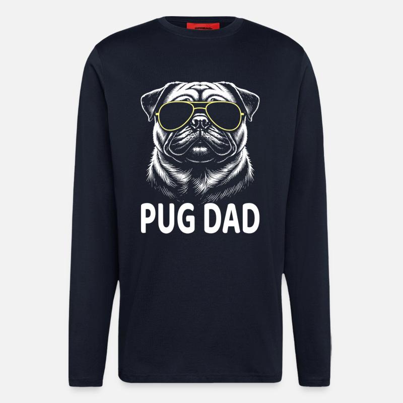 Mops Dad - Langarmshirt - made by SPREAD  - DARK NAVY