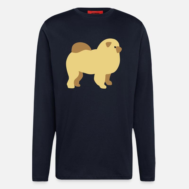 Chow-Chow - Manches longues bio décontracté fabriqué en UE - DARK NAVY