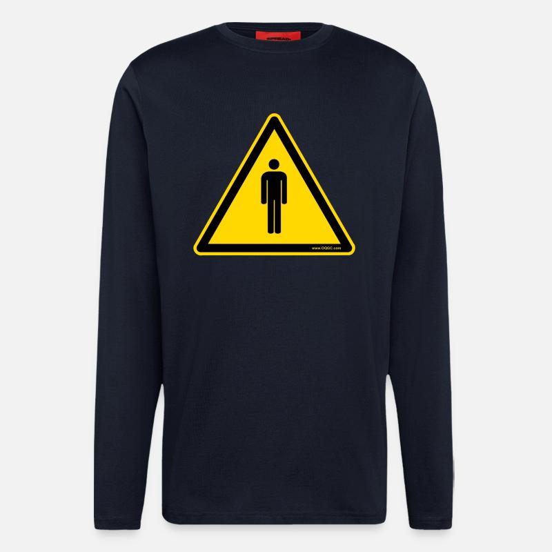 Warnschild Menschen - Langarmshirt - made by SPREAD  - DARK NAVY