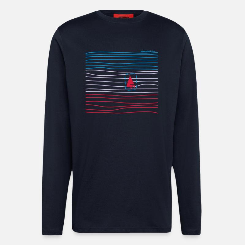 Boot in Wellen - Langarmshirt - made by SPREAD  - DARK NAVY