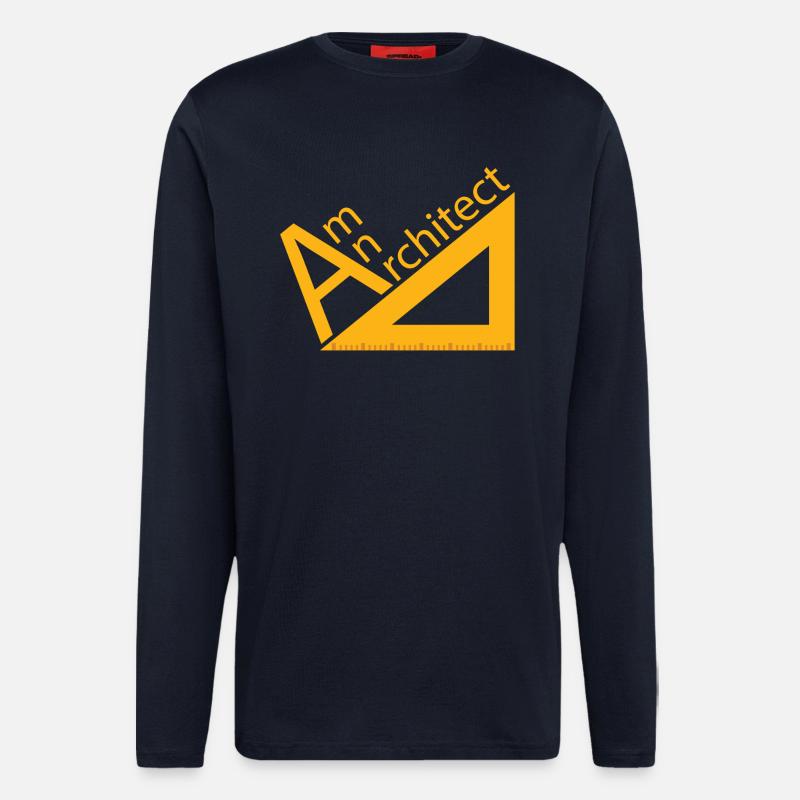 Architecte / Architecture: suis architecte - Manches longues bio décontracté fabriqué en UE - DARK NAVY
