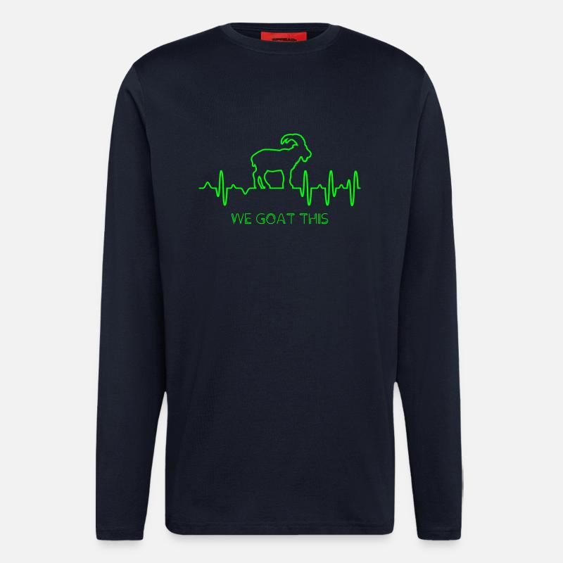 Ziege EKG - Langarmshirt - made by SPREAD  - DARK NAVY