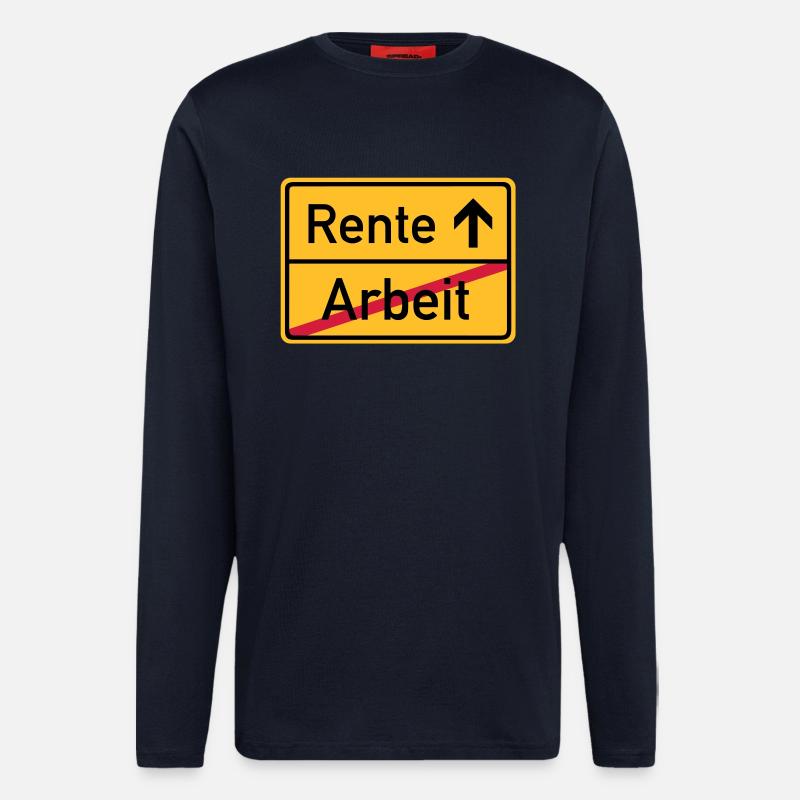 ortsschild_arbeit_rente__f3 - Langarmshirt - made by SPREAD  - DARK NAVY