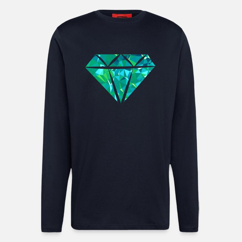 Diamond (Low Poly) - Longsleeve - made by SPREAD  - DARK NAVY