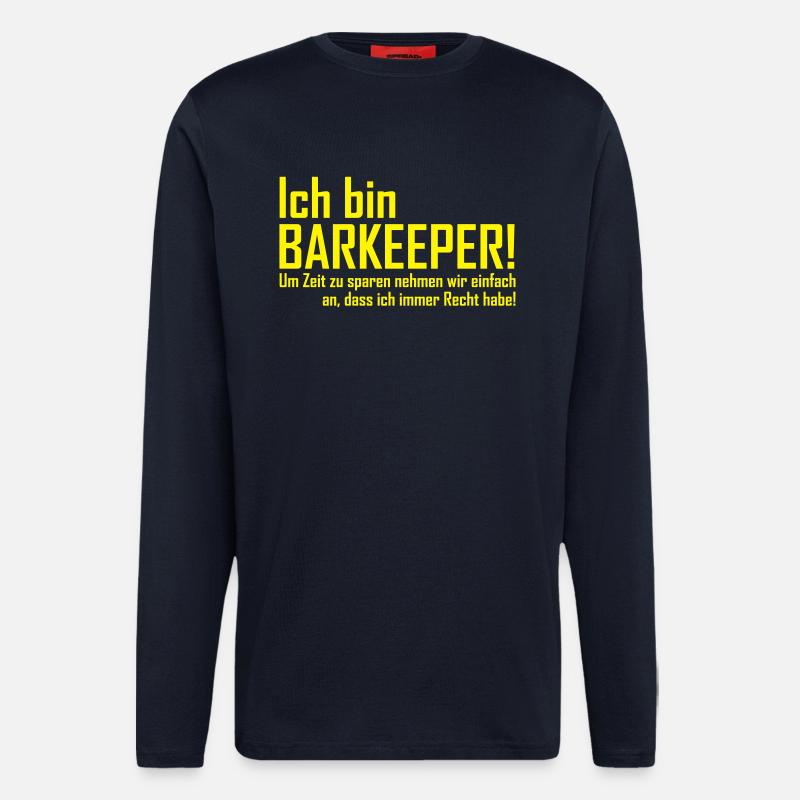 ich bin barkeeper - Langarmshirt - made by SPREAD  - DARK NAVY