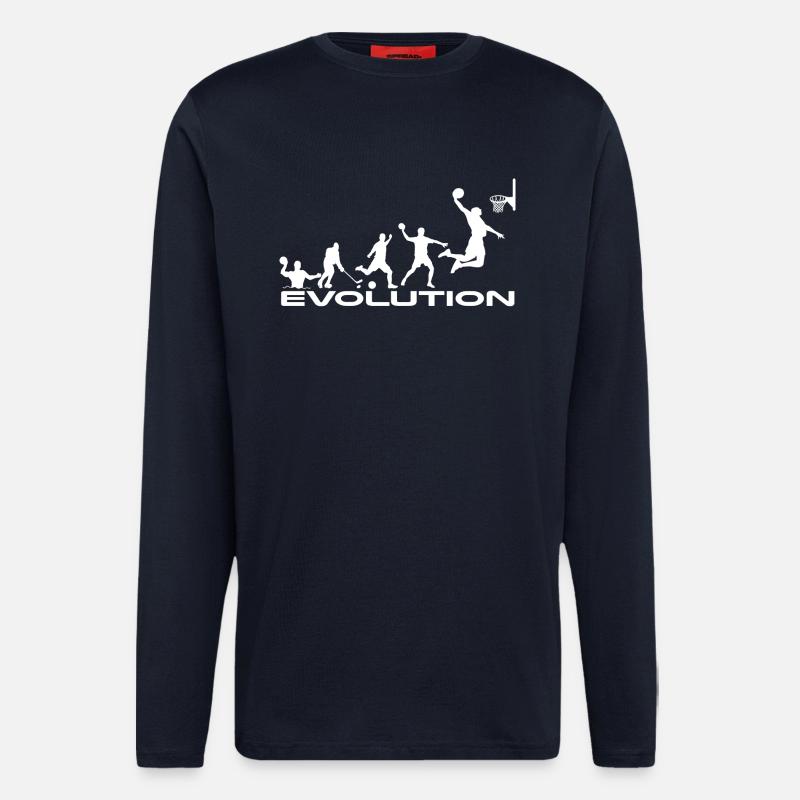 Basketball Evolution - Langarmshirt - made by SPREAD  - DARK NAVY