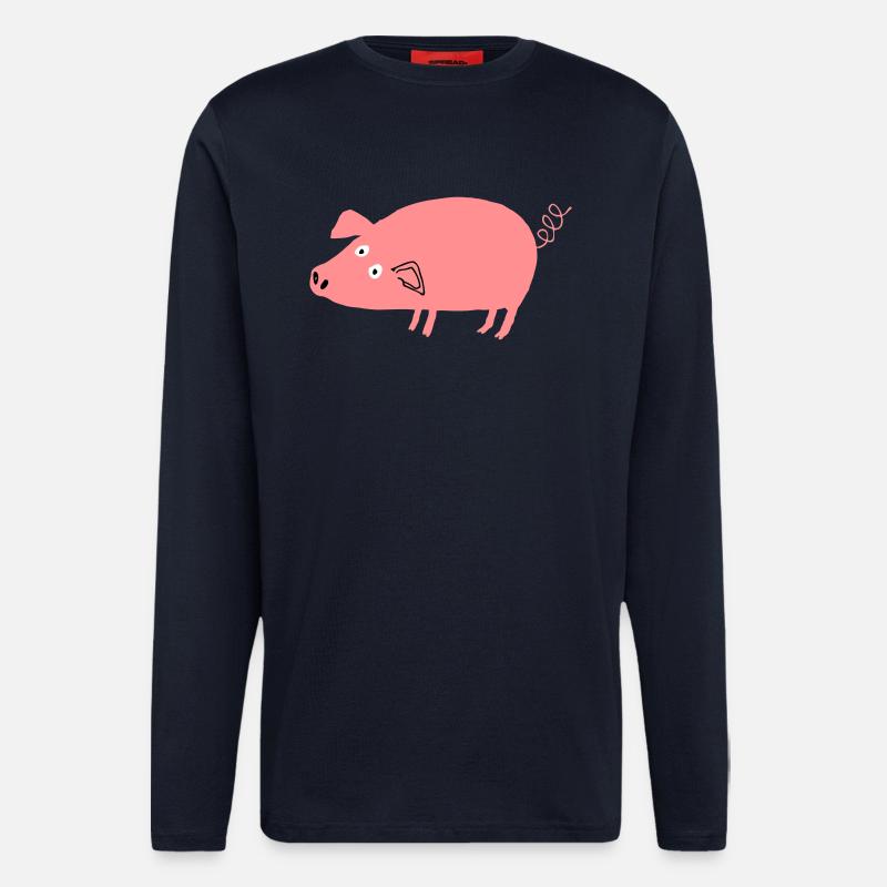 Schwein roz4 - Langarmshirt - made by SPREAD  - DARK NAVY