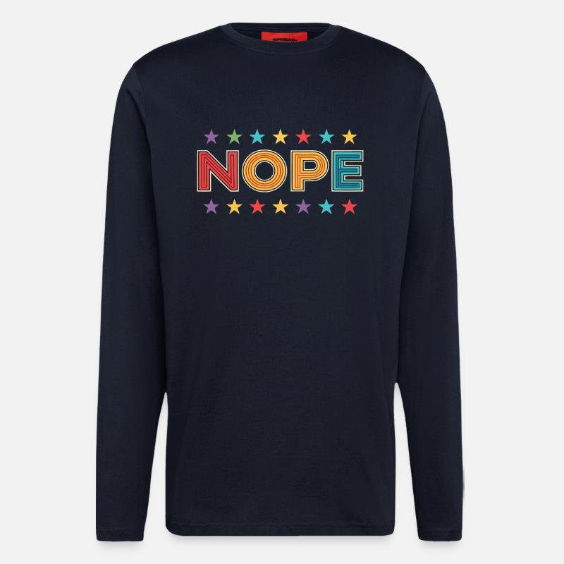 NOPE, nope - Manches longues bio décontracté fabriqué en UE - DARK NAVY