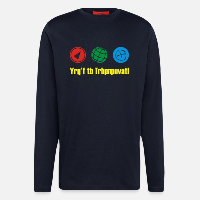 geocaching rot13 - Langarmshirt - made by SPREAD  - DARK NAVY