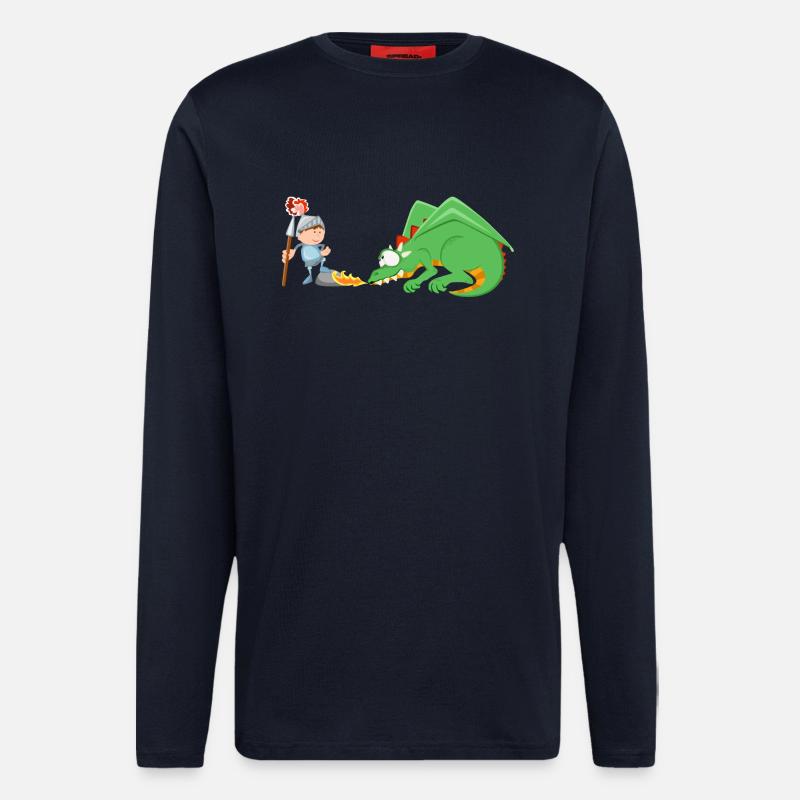 Ritter und Drache - Langarmshirt - made by SPREAD  - DARK NAVY