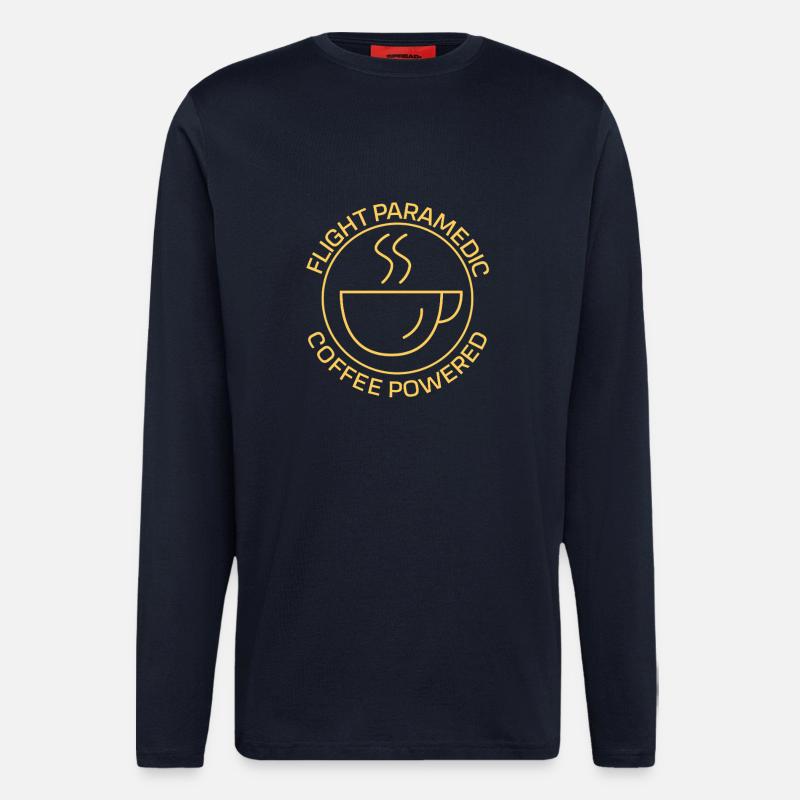 Flight Paramedic Coffee powered Luftrettung - Langarmshirt - made by SPREAD  - DARK NAVY