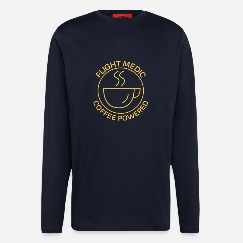 Flight Medic Coffee powered Luftrettung - Langarmshirt - made by SPREAD  - DARK NAVY