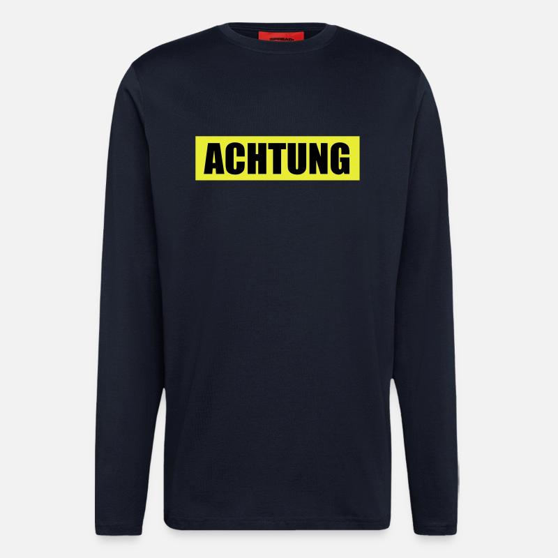 Achtung - Attention - Langarmshirt - made by SPREAD  - DARK NAVY