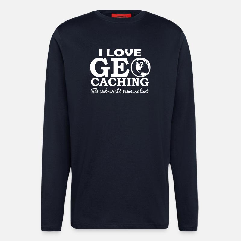 I love geocaching - Longsleeve - made by SPREAD  - DARK NAVY