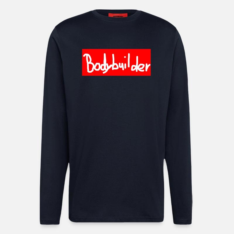 Bodybuilder Schriftzug - Langarmshirt - made by SPREAD  - DARK NAVY