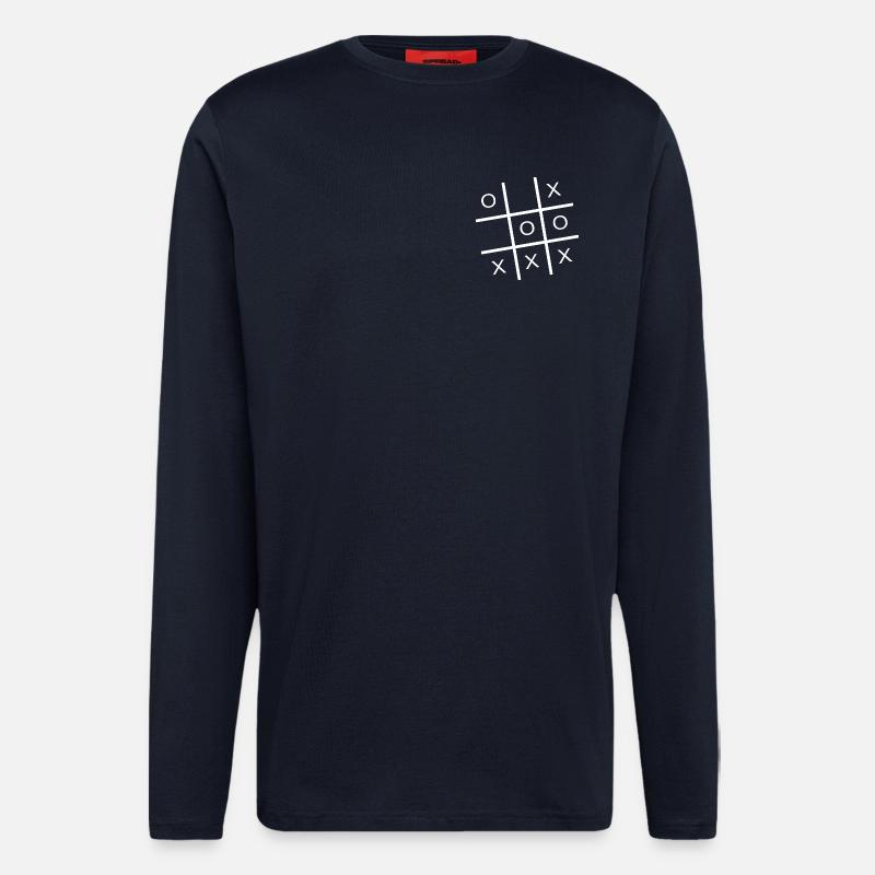 Tic Tac Toe Grid Game - Longsleeve - made by SPREAD - DARK NAVY
