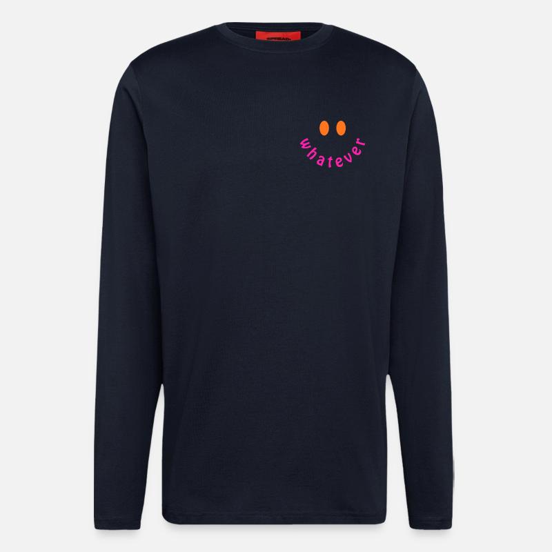 Whatever Smile - Lustiges Y2K Statement Design - Langarmshirt - made by SPREAD  - DARK NAVY