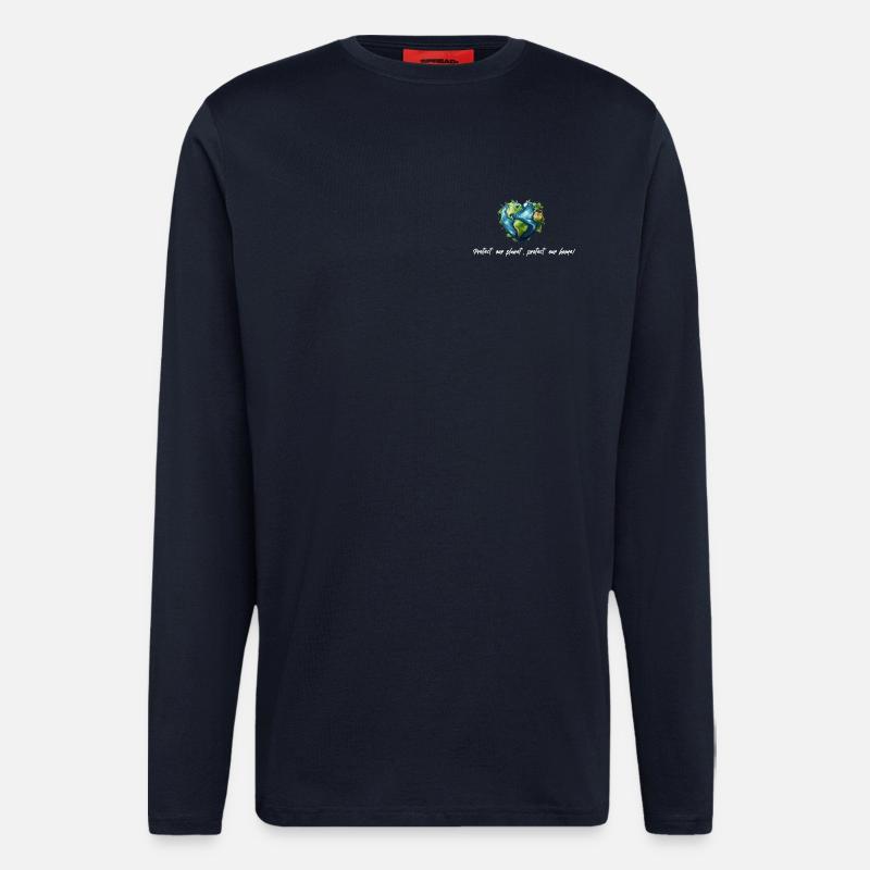 Protect our planet white - Longsleeve - made by SPREAD  - DARK NAVY