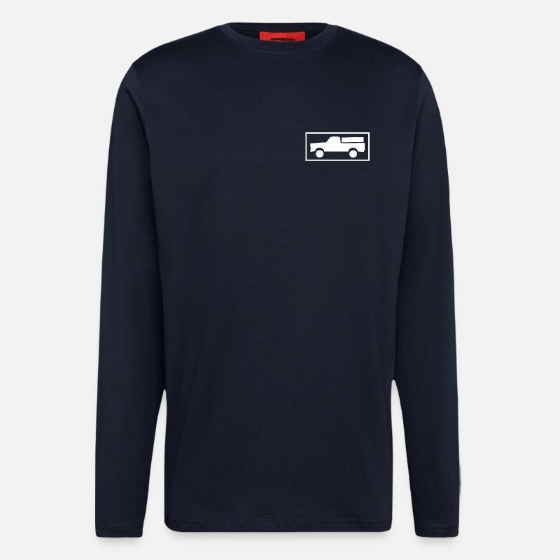 Silhouette du micro dans le cadre - Manches longues bio décontracté fabriqué en UE - DARK NAVY